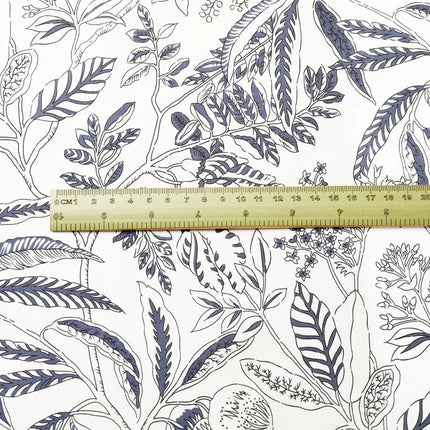 Island Style Blue Leaf Print 100% Cotton 60S Poplin Fabric Shirt Dress Material DIY Craft Textile Womens Apparel Spring Summer