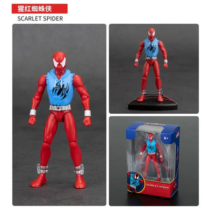 10-12CM Marvel Anime Figure Spiderman Hulk Iron Man Venom  Captain America Thanos Movable Joints PVC Dolls Toy Gift For Children