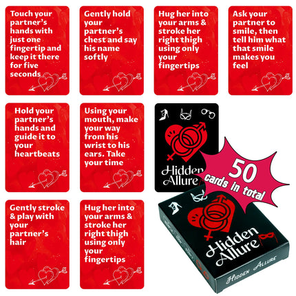 50-Card Couples Drinking Game Cards Set 8.9x6.4cm Challenge Cards Perfect for Date Nights Bedroom Fun Adult Parties
