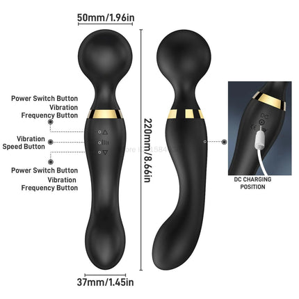 8 Speeds 20 Patterns Vibration Double Head Vibrators G Spot Vagina Sex Machine Clitoris Stimulation Adult Sex Toys for Women 18+