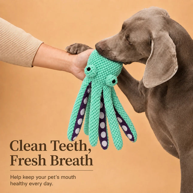 Pet Dog Plush Octopus Toy Interactive Sound Anti-demolition Home Teeth Grinding Large and Small Dog Relieve Boredom Dog Supplies