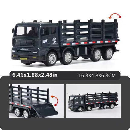 1pcs/Simulation Transporter Container Truck Freight Vehicle Children Kids Pull Back Car Model Educational Toys for Boy Game Gift