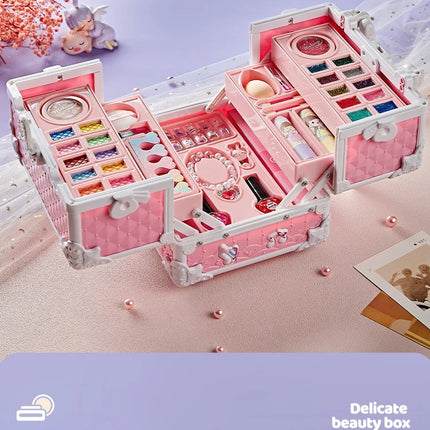 Kids Makeup Kit for Little Girls 49 Pcs Washable Makeup Kit Kids Real Girls Makeup Kit with Cosmetic Case ，Birthday Gifts
