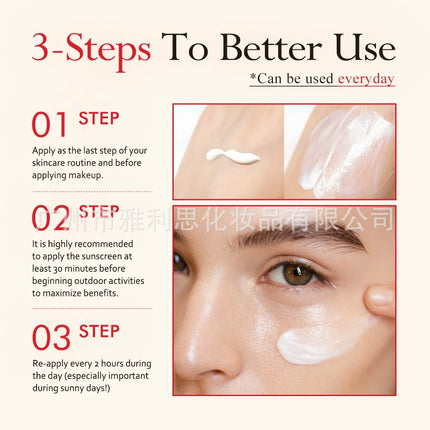 50ml KOEC Rice Probiotics Relief Sunscreen SPF50+ PA+++ Soothing Moisturizing Lightweight Non-Sticky Texture Natural Essence
