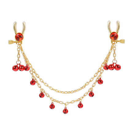 Bell-equipped Nipple Clamp Tassel Design BDSM Flirting Is Suitable for Couples Adjustable Nipple Clamp Chain