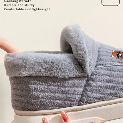 Cotton slippers for women in winter 2023, new couple's indoor home insulation, anti slip plush bag, cotton shoes for women, plus