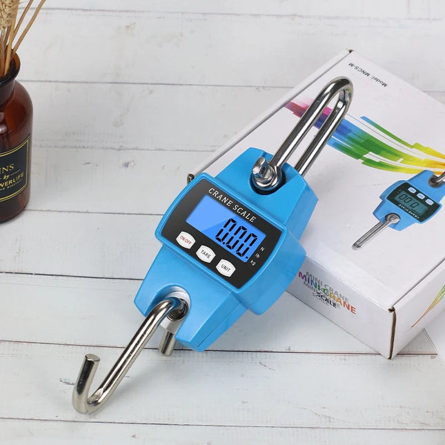 300kg Crane Scale Electronic Stainless Steel Industrial Heavy Duty Hook Scales Digital LCD Hanging Loop Weight Balance kg/lb/N