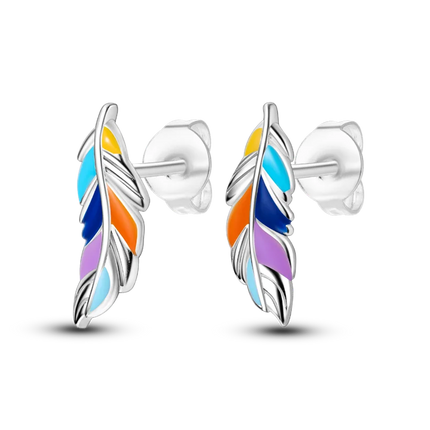 925 Sterling Silver Purple Series Feather Butterfly Dream Catcher Firefly Zircon Earrings for Women Luxury Jewelry Wedding Gift