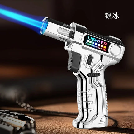 Metal High-temperature High Flame Welding Gun Lighter Windproof Direct Spray Flame Safety Lock Kitchen Cigar Outdoor Lighter