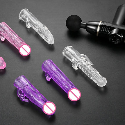 Massage Gun Heads Accessories vibration dildo penis sex adult toys silicone VIBRAT head for Fascia gun percussion Vibrators