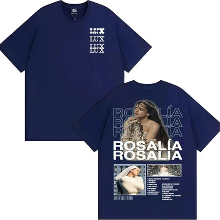 Rosalia LUX World Tour T Shirts Men Women Oversized Y2k Fashion Aesthetic T-shirts Casual Cotton Loose Female Male Short Sleeves