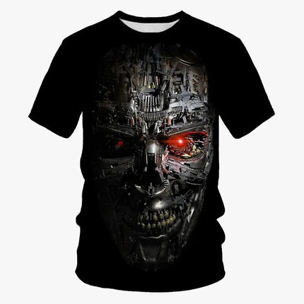 Classic Movie Terminator 3D Print Sports Quick-dry Breathable Men T-shirt Outdoor Street Harajuku Y2k Casual Short-sleeve Summer