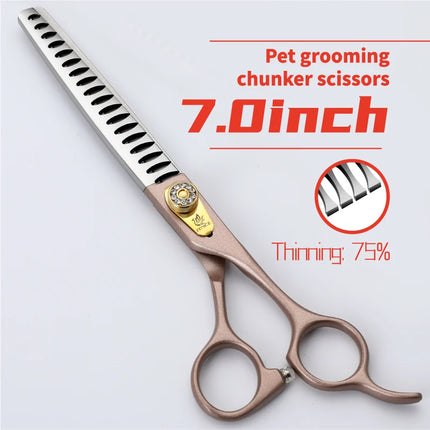 Fenice Professional JP440C 7/7.5/8 inch Pet Dog Grooming Chunker Scissors Thinning Shears Tijeras Tesoura Thinning Rate 35%/75%