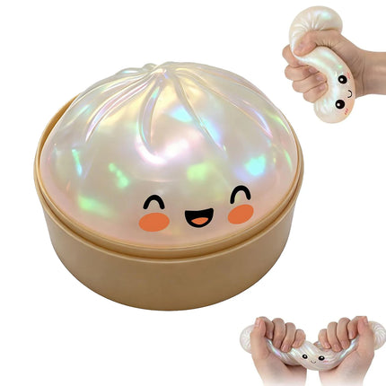 Glitter Dumpling Squishy New Mystery Soft Ball to Squeeze Stress Relief Home Office Decorat Children Adults Birthday Gift Desk