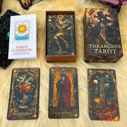 78Pcs Magic Arcana Tarot Deck, 13x8cm, Traditional Play, Unlock Inner Fire, Includes Paper Instructions, Card Game Set