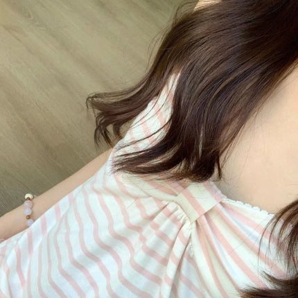 Deeptown Japanese Sweet Camis Women Kawaii Striped Pink Bow Sleeveless Vest Coquette Fashion Cute Summer Slim Up Ruffles Tanks