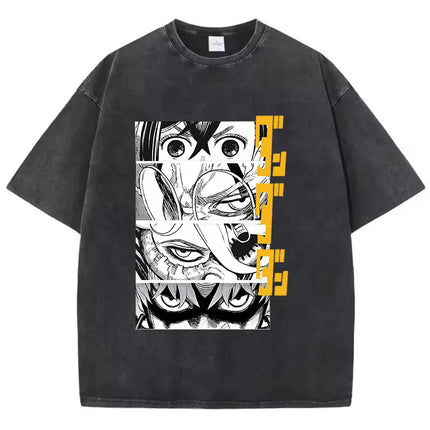 Cotton Washed Dandadan Okarun T-shirt Men Japanese Anime T Shirt Cartoon High Quality Tshirt Aesthetic Fashion Tee Male