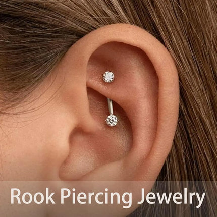 1-9PCS Golden Eyebrow Stud Rings Piercing Jewelry Rook Surgical Steel Silvery CZ Tiny Labret Lip Navel Belly Helix Tragus 16G