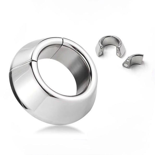Stainless steel Magnets Cock Ring For Men Penis bondage lock Delay Ejaculation Penis Rings Weight Cockring Male Adult Sex Toys
