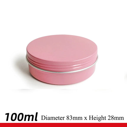 10/20/50/100 30g Gloss Pink Aluminum Jar 50g 100g Candy Storage Case 200g Aluminum Cans Travel Pot Hair Wax Box Makeup Cosmetic