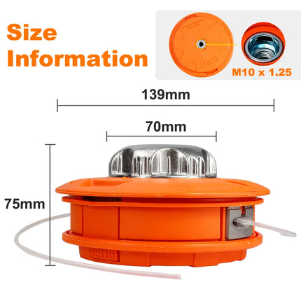 CMCP M10 Aluminum Nylon Brush Mower Bump Spool Grass Trimmer 2 Lines Cutter Head Thread Line String Saw Power Brush Cutter