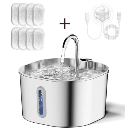 Automatic cat water fountain, stainless steel pet water fountain, dog water fountain, suitable for small and medium-sized pets