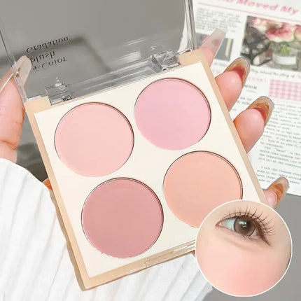 Korean four-color blush,ice cream color,low-saturation pink/blue/purple,naturally brightening & contouring,perfect holiday gift