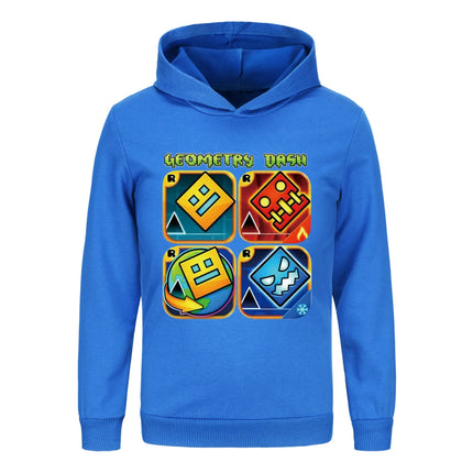 Geometry Dash Clothes Kids Spring Autumn Hoodies Baby Boys Hooded Sweatshirts Toddler Girls Casual Outerwear Children Coats