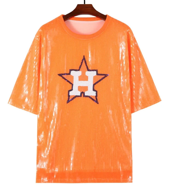 2025 New Cowboy Baseball Football Game Female Tops Sequin Women Jersey Dress
