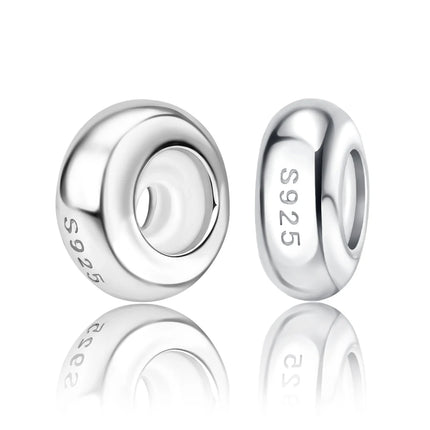 925 Sterling Silver Buckle Ring Series Charms Pendant with Cubic Zirconia, Fit DIY Bracelet Necklace Gift for Her, Sterling Silver Pendant