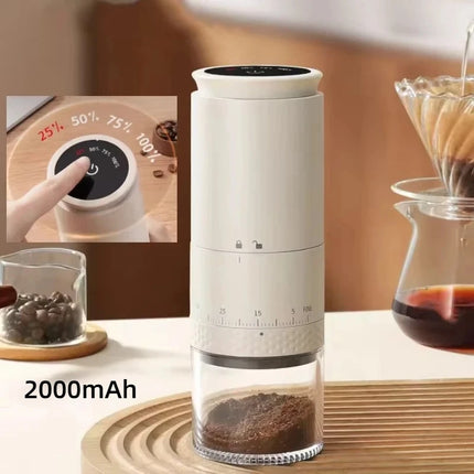 New Portable Electric Power Display Coffee Bean Grinder 38 Gears External Adjustable USB 2000mAh Household Burr Coffee Machine
