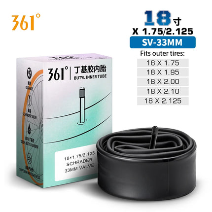 361 Degrees Bike Inner Tube 33/48MM Schrader Valve Bicycle Tube MTB Bike Cycling Tire Tubes 12/14/16/18/20/22/24/26/27.5/29 Inch