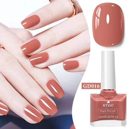 Mtssii 15ml Water-Based Nail Polish Quick Drying,Nude Glitter Red Nail Varnish,Odorless,Durable,Peelable,No-bake Nail Polish
