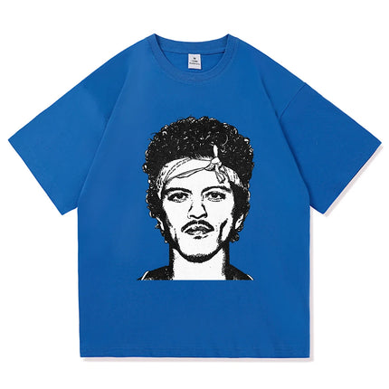 Bruno Mars The Romantic Tee Shirt 2026 New Album Retro Men/women Clothing Harajuku High Quality Tops Cotton TShirts Vintage