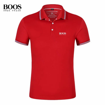 New men's high-quality short sleeved polo shirt, summer fashion, casual, breathable, sweat absorbing, cool and versatile top