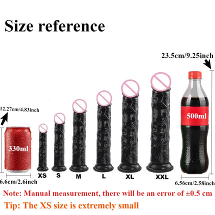 Female Masturbator Butt Plug Vagina Clit G-Spot Masturbation Sex Toy for Women 6sizes Black Dildos Wiht Suction Cup Ddildo Penis