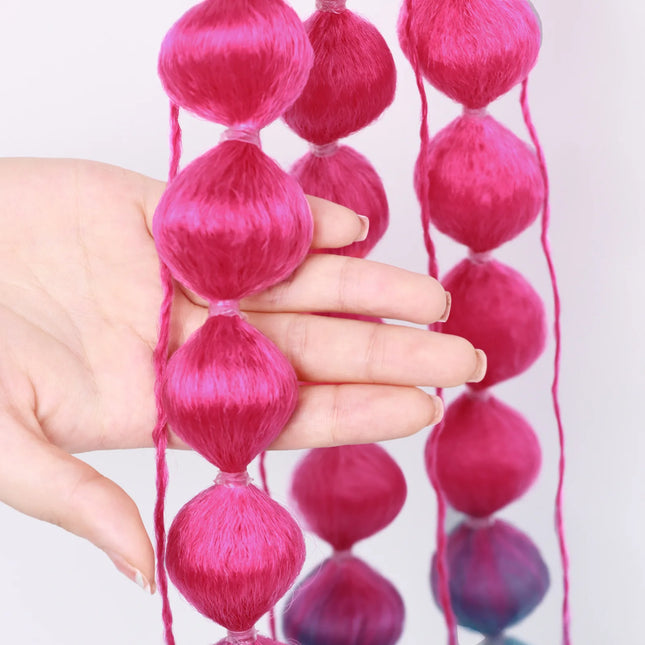 Synthetic Braiding Hair Ponytail, Colorful, Light Braid Cage Bubble Braid, Fashion Stage and Party Braid for Women and Kids
