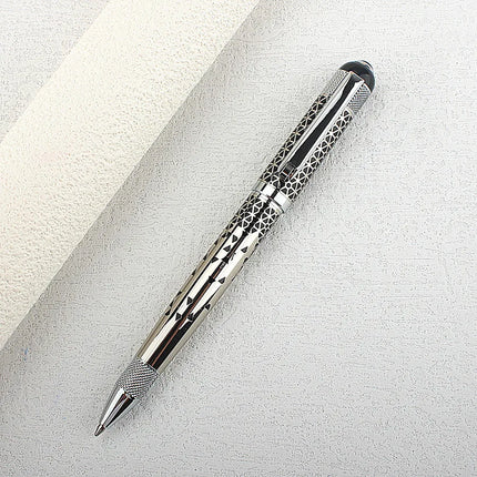 Metal Ballpoint Pen Retractable Signature Pen Crest Style Metal Housing Black Ink Medium Point 0.7mm Smooth Writing