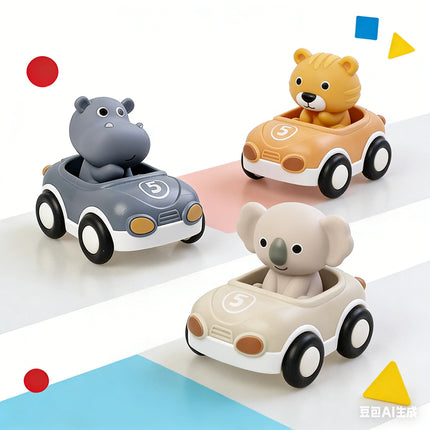 Baby Inertia Sliding Animal Cart Detachable Soft Rubber Finger Cover Multi Play Baby Car Exercise Reaction Ability Finger Toys