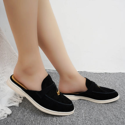 2024New women's anti slip casual loafers, fashionable cashmere flat shoes, spring and autumn men's sports driving casual shoes