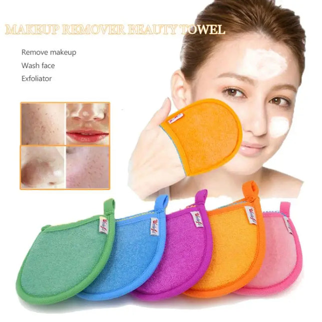 Face Wash Makeup Remover Puff Suitable For Home Or Travel Mitten Face Cleansing Cloth Glove Towel Bath Soft Bubble Mild Pad