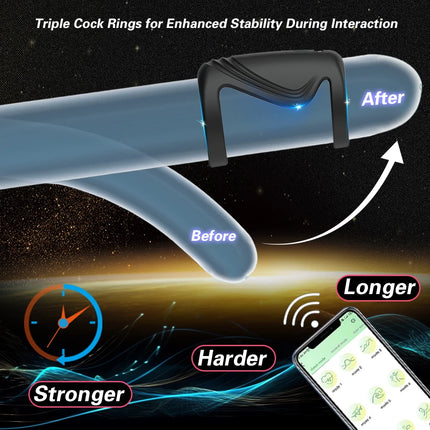 APP Control Vibrating Cock Ring For Men Clitoris Stimulation Ejaculation Delay Penis Ring Adult Supplies Sex Toy For Couples