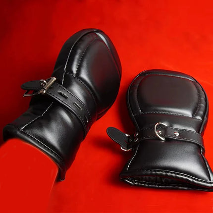 Leather Padded Bondage Mittens,Puppy Pet Play Bdsm Glove Restraints,Submissive Slave Mitts,Sex Toys for Couples