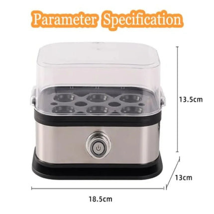 200W Power Eggs Boiler Space Saving Auto Shut-Off Smart Egg Cooker 6 Eggs Capacity Stainless Steel Rapid Egg Cooker