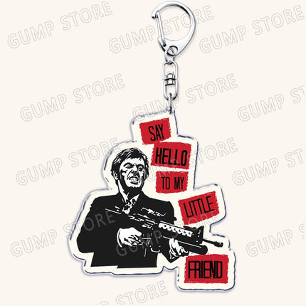Popualr World Is Yours Keychains for Accessories Scarface Tony Montana Gangster Say Hello To My Life Keyring Fans Friends Gifts