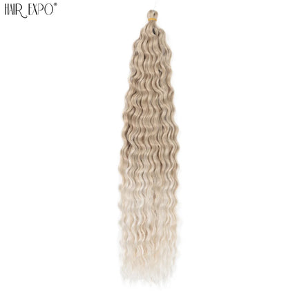 22"Ariel Curl Crochet Hair Synthetic Deep Wave Braid Hair Extension Ombre Ariel Curl Hair Soft Water Wave Twist Hair Blonde Pink
