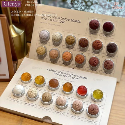 Glenys 26 Color Velvet Retro Red Solid Cream Internet Red Popular Matching Professional Painting Pen Nail Art Varnish Set