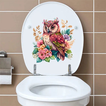 M417 Cute Cartoon lucky owl Wall Sticker Children's Room Decoration toilet Refrigerator Home Decals Sticker