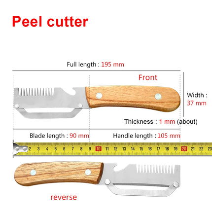 Multi-Functional Vegetable Peeler For Kitchen Ultra-Sharp Cutter Tool Stainless Steel Blade With Wooden Handle And Bottle Opener