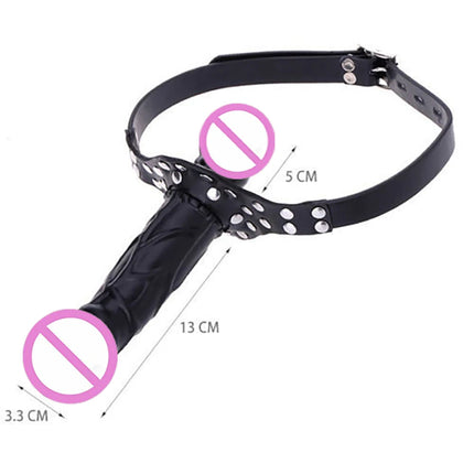 LILUPLAY Sexy Bdsm Double-Ended Dildo Open Mouth Gag Leather Bondage Strapon Dildo Exotic Accessories Sex Toys For Women
